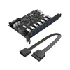 Компьютерные кабели разъемы ORICO SuperSpeed ​​USB 3.0 7 PT PCI-E Express Card с 15Pin SATA Power Connection PCIE Advance расширение
