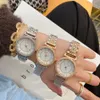패션 브랜드 시계 여자 여자 여자 예쁜 크리스탈 스타일 스틸 마텔 밴드 손목 시계 cha49320e