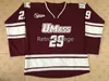 #29 JONATHAN QUICK UMASS MINUTEMEN Хоккейный трикотаж с вышитой вышивкой Настройте любой номер и имя Трикотажные изделия