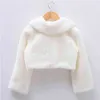 Nouveau blanc filles à manches longues Cape courte bébé filles mariage fourrure boléro veste filles fête chaud Cape Cape enfants châles G1218