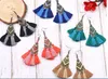 Bohemian Rattan Colorful Tassel Earrings Geometric Handmade Dangle Ethnic Fringe for Women Summer Beach Jewelry Holiday Vacation