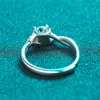 Anéis de jóias para as mulheres Moissanite Sterling Silver 925 D Cor 0.8ct Casamento Luxo Noivado Retro Presente Feminino Vintage Presente