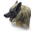 Cosplay Latex Gummi Full Face Werwolf Maske Handschuhe Set Animal Head Scary Halloween Horror Devil Mask Festival Party Dekoration Y27812756