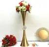 Bröllopsfest dekorationsbordet Centerpieces Props Flower Vase med Big Crystal Ball Vase Hållare Metallhantverk för hotell Hemhändelser