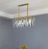 Luxury Gold Chandelier lamps Lighting For Restaurant Oval Crystal Fixtures Modern Home Decor Led Lamp Soot Luster