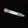 Clear Plastic Centrifuge Tubes, 15ml, Conical Bottom, Graduated Marks, With Blue Screw Cap No-Leak Graduated Marks
