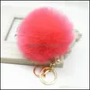 Porte-clés Bijoux Mignon En Cuir Véritable Boule De Fourrure De Lapin Chaîne En Peluche Pour Anneau Sac Pendentif Voiture Porte-clés Drop Livraison 2021 4Yrqb