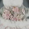 Ручная серая шерсть цветочный котенок для собачьей юбки для собак кошачья одежда зимняя пудель Мальтия Йоркшир Y200328