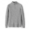 Herrtröja Vinterfleece Tjock Halv Dragkedja Hög Halsad Varm Pullover Kvalitet Slim Knit Ull designerstickning Casual Jumpers dragkedja Märke Bomullströja asiatisk storlek df