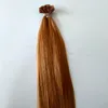 Super Qaulity Hot Fusion Extensions de cheveux à pointe plate Humain 1 Set 100Strands 100g Extensions de cheveux pré-collées Non transformés StraightHair gratuit DHL