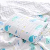 Ręczniki dla niemowląt Sześciarstwowe bawełna drukowana Gaza Muzylowe Ręczniki do twarzy Baby Wrap Newborn Feed Ręcznik 17 Wzory 110 * 110 cm BT6434