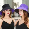 Dames Bucket Hat Zomer Cap Big Brim Versie Panamese Vrouwen Zonnehoed voor Vrouwelijk Strand Dubbelzijdig Fisherman Hat Visor G220301