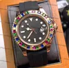 40mm Candy Color Diamond Dial Mens Watch Automatic Mechanical Wristwatches foe Ladies Male Rubber Strap AAA+ Quality