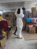 Karikatür Giyim Beyaz Mutlu Köpek Maskot Kostümü Cadılar Bayramı Noel Süslü Parti Elbise Festival Giysileri Karnaval Unisex Yetişkinler OU237o