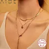 AIUTANTE Collana Per Le Donne 2020 Argento 925 Gioielli Rotondi Borda la Collana Catene All'ingrosso Gioielleria Raffinata Choker Bijoux Femme #12.15 Q0531