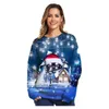 Ugly Christmas Sweater O Neck Par Print Dog Novelty Unisex Men Kvinnor Långärmad Pullover Y1118