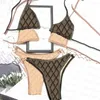 Zweiteiliger Badeanzug für Damen, mittlere Taille, Bikini-Set, Designer-Bikini mit Buchstaben-Jacquard, modisch, rückenfrei, Badeanzug306A