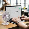 2022 Home Decor USB Desk Small but Mighty Quiet Portable Fan for Desktop Office Table 40° Adjustment Better Cooling white