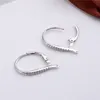 Leverback Earring Settings 925 Sterling Silver Zircon Semi Mountings DIY Accessory Earwire Findings 5 Pairs