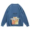 Singleroad Crewneck Sweatshirt Men Cat Print Unisex överdimensionerad japansk streetwear hiphop söt svart hoodie män tröjor 201126
