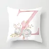 Home Pink Alphabet Bedroom Sofa Decorative Pillow Nordic Style Peach Skin Cushion Cover Pillowcase