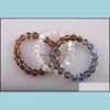 Bijoux en gros mode dames cristal pavé boule 10Mm brillant verre pierre bracelets pour femmes Bracelet extensible perlé, brins livraison directe