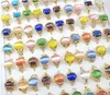 Muhteşem Kakma Kristal Gem Su Damlası Yedi Renk Opal Yüzük Mix Stil Çok Tasarım Kişiselleştirilmiş Kadınlar Takı 30 adet / grup