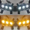 2PCS For KIA RIO 2012 2013 2014 2015 Car Daytime Running Light Fog light Lamp LED DRL With yellow turn signal