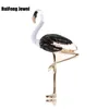Pins, broscher 2021 emalj flamingo fågel brosch djurpinnar kvinnor smycken gåvor guld ton 5 färg tillgänglig