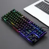 Luminous Gaming Mechanical Keyboard 87 RGB LEDバックライトUSB有線15Mキーボードのキーボードタブレットデスクトップ28447395用の防水マルチメディア