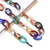 Multicolore géométrique acrylique lecture lunettes chaîne pour femmes mode lunettes de soleil chaîne sangles cordons cou lanière lunettes corde