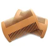 Ficka Trä Beard Comb Double Sides Super Smal Tjock Trä Combs Pente Madeira Lice Pet Hair Tool Free Ship