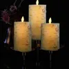 3 Pcs LED Electronic Candles Imitation White Birch Candle Lamps with Flameless Prayer Candle Lamp Glass Tea Light Romantic Home H1222 H12