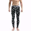 Vêtements de nuit pour hommes Casual Mode Thermo Vêtements Hommes Leggings d'hiver Coton Long Johns Low Rise Imprimé Pantalon Thermique Hommes Under286e