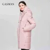 Gasman Tjock Ned Parkas Kvinnors Vinter Jacka Hooded Fashion Märke Kvinnor Kvinnor Kvalitet Mellanlängd Varma Coats 007 211216