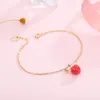 Orecchini Collana 2021 Stile coreano in oro Strawberry Mini frutta da frutta borchie braccialetto di moda gioielli set