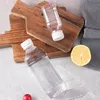 100ml 500ml Square Drink Bottle Empty Beverages Milk Tea Bottles Plastic Transparent Mineral Water Flask Portable Waters Cup BH5889 TYJ