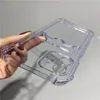 CRYTAL CLEAR CLEAR SOFT TPU WSKAZÓWKI WSKAZÓWKI Z KREDYTOWĄ KARTĘ KARTĘ KIERZU CART KIETNA DLA IPHONE 12 11 PRO MAX XR A42 A52 A72 Airbag Four Corner przezroczysty telefon Powrót Skóra