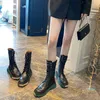 Designer – Frühlings- und Herbst-Kampfstiefel für Damen, Stiefeletten aus gestricktem Leder, Biker-Schuhe, Stretch-Stoff, Sommerstiefel