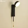 Duvar lambası Nordic Minimalist Modern LED Dimmabable Akrilik Oturma Odası 6W Okuma Lambalar Halat Anahtarı Kapalı Işıklar USB bağlantı noktası