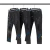 Hommes Hip Hop Rainbow Splash Ink Jeans Slim Fit Genou Élastique Plissée Jeans Pantalon À La Mode Hommes Biker Denim Jeans Pantalon C0607