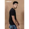 T-shirt da uomo con scollo a punto in filato di cotone color estate Top da uomo di alta qualità Taglie forti Abbigliamento di marca 190475 210629