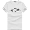 Damska koszulka 2021 Heartbeat Lifeline Drukowane Tshirt Kobiety Casual Śmieszne Koszulki Koszulki Femme White Krótki Rękaw Tees Topy Hipster Woman Clota