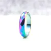 Anelli a grappolo Gioielli per feste di moda 5A Anello in ematite con taglio largo da 6 mm di qualità Arcobaleno 1 pezzo218q