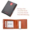 Portafoglio slim culista autentico RFID Blocking Worket Ultra Shin Money Clip Men Short Mini Wallet WolfDeer 2103117750037