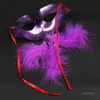 Feather Party Masks Bar Masquerade Ball Mask Halloween Mask för barnleksaker Plast 6 Färg T2i52348