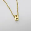 Rose Gold Silver Stainless Steel English Letter Necklace Women A-Z Initial Alphabet Jewelry Pendant Necklaces for girls gift