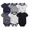 2021 Nyaste 6st/lot Tjejkläder Roupa de bebes Pojkkläder Enhörning Babykläder Set Romper Nyfödd Bomull 0-12M 210309