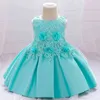 Kids Child Clothing 1st Birthday Dress For Baby Girl Baptism Flower Princess Dresses First Ceremony Party Dress Vestido 1-5 Year G1129