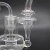 Smoke glass recycler rig pipe 14 MM male joint combination colors come with a quartz banger and cap